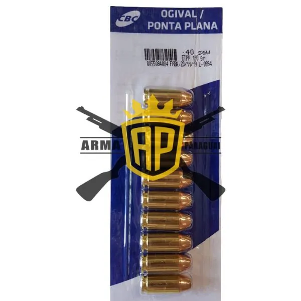 Munição CBC 40 SW ETPP 180GR