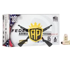 Munição FEDERAL Train + Protect 380 AUTO VHP 85 Grains – Cx 50