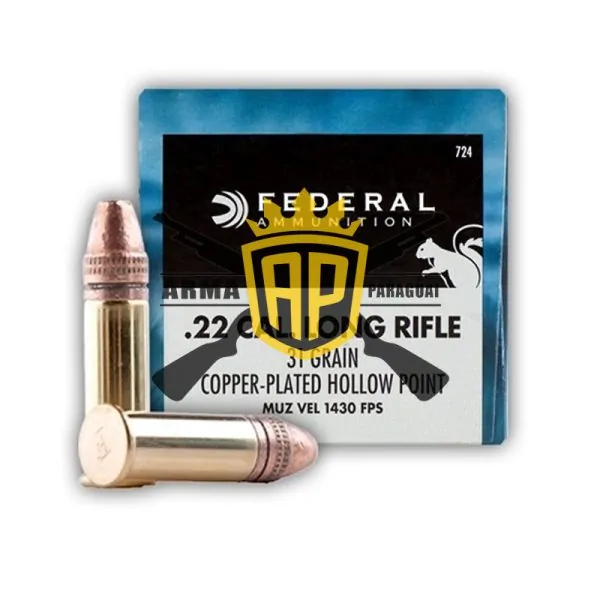Munição Federal 22 LR GAME-SHOK COBRE PONTA OCA 31 GR – CX 50
