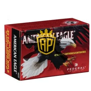 Munição Federal 22LR AMERICAN EAGLE OGIVAL 40GR – CX 50 Munição Federal 22LR AMERICAN EAGLE PONTA OCA 38GR – CX 40