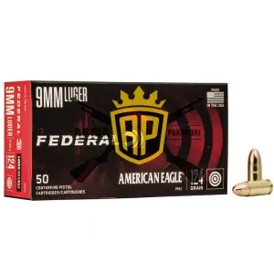 Munição Federal 9MM LUGER FMJ AMERICAN EAGLE 124 GR – CX 50 Munição Federal 9MM LUGER FMJ AMERICAN EAGLE 124 GR – CX 50