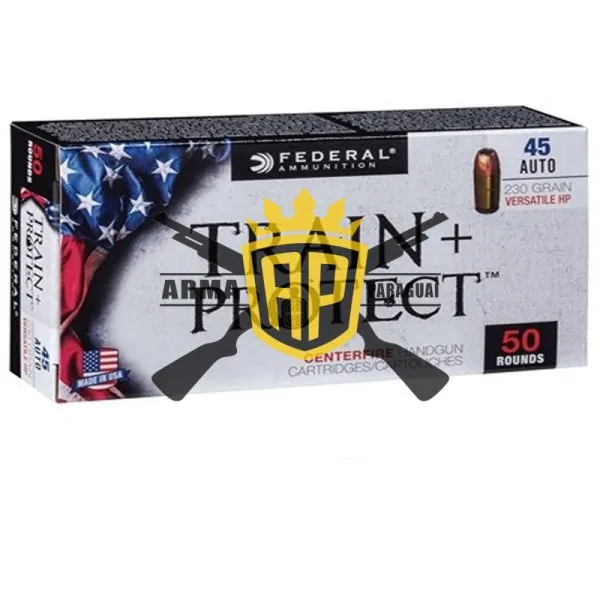 Munição Federal Cal 45 Auto 230GR VHP Train Protect – Cx 50