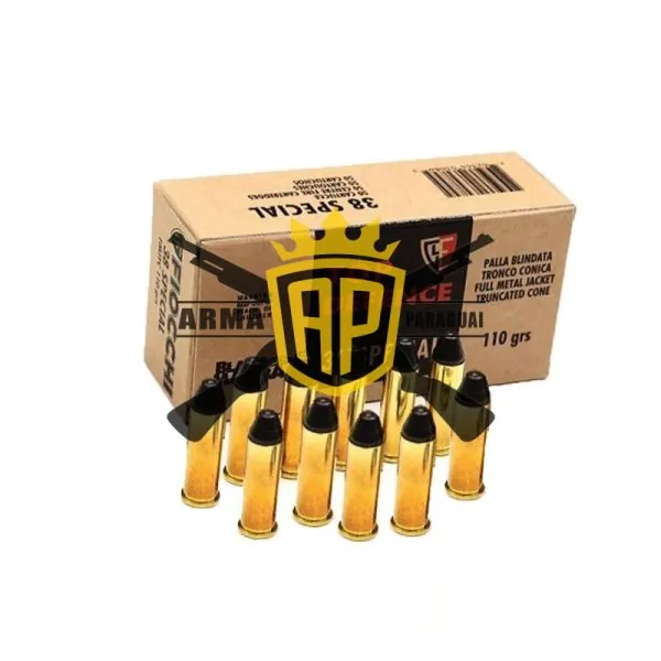 Munição Fiocchi 38 SPL FMJTC BLACK MAMBA 110gr – Cx 50