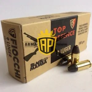 Munição Fiocchi 9mm FMJTC BLACK MAMBA 100gr – Cx 50 Munição Fiocchi 9mm FMJTC BLACK MAMBA 100gr – Cx 50